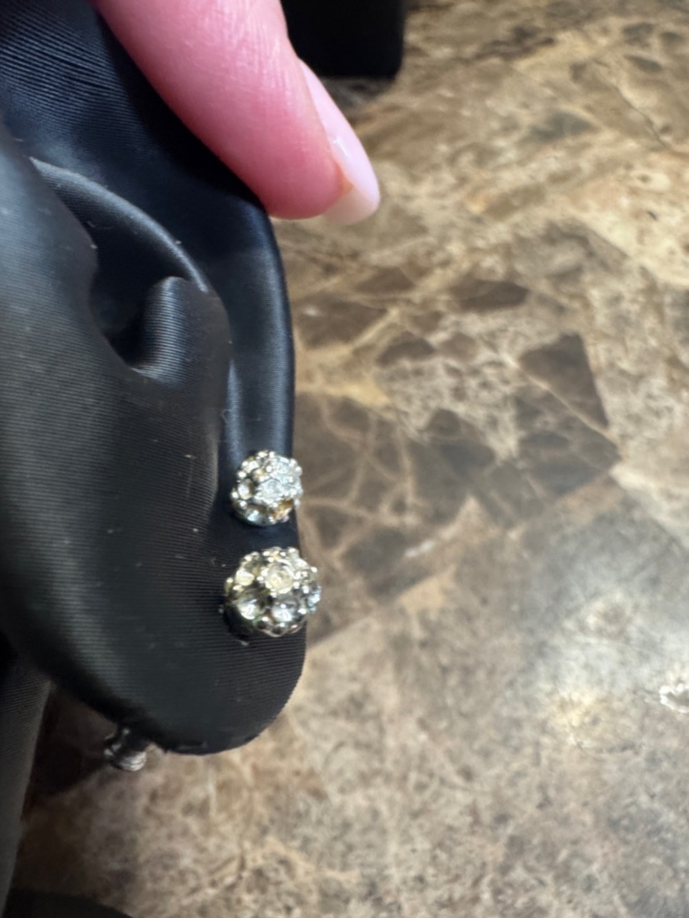 Sparkling Cluster Stud Earrings - Silver Tone Clear Crystal